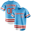 Personalized Sky Blue & Red Double Stripe Fan Baseball Jersey BB01240530WX306