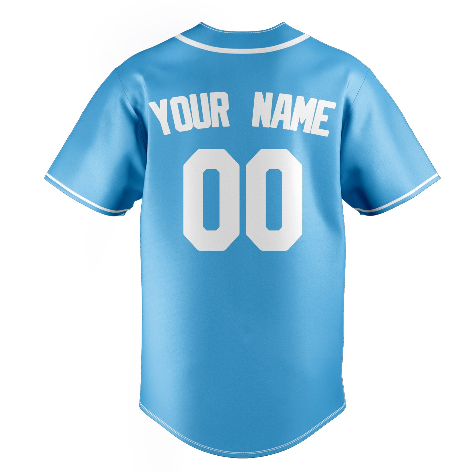 Personalized Sky Blue & White Color Fan Baseball Jersey