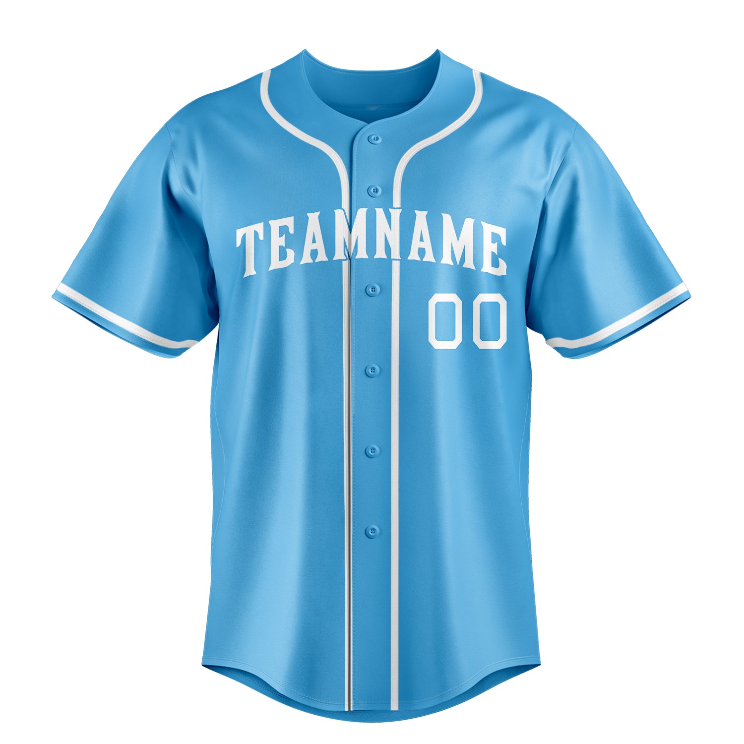 Personalized Sky Blue & White Color Fan Baseball Jersey