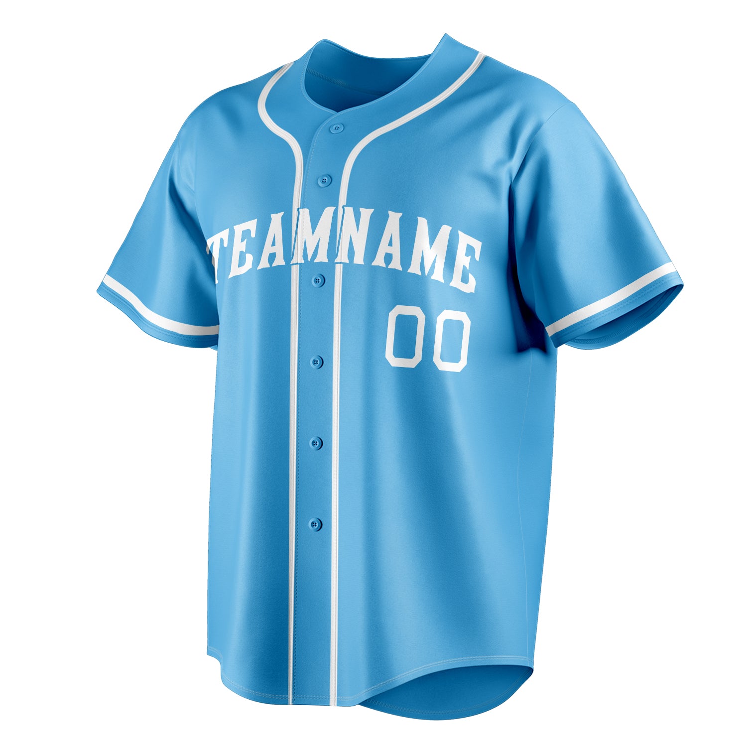 Personalized Sky Blue & White Color Fan Baseball Jersey