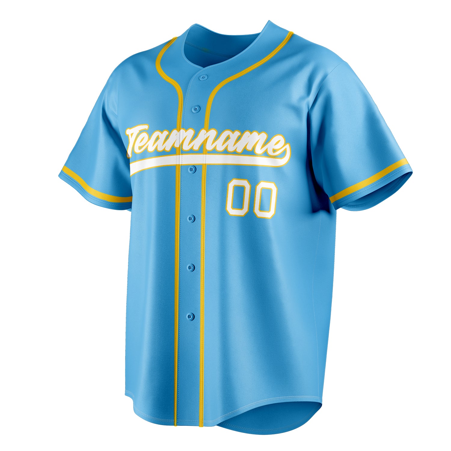 Personalized Sky Blue & White Color Fan Baseball Jersey