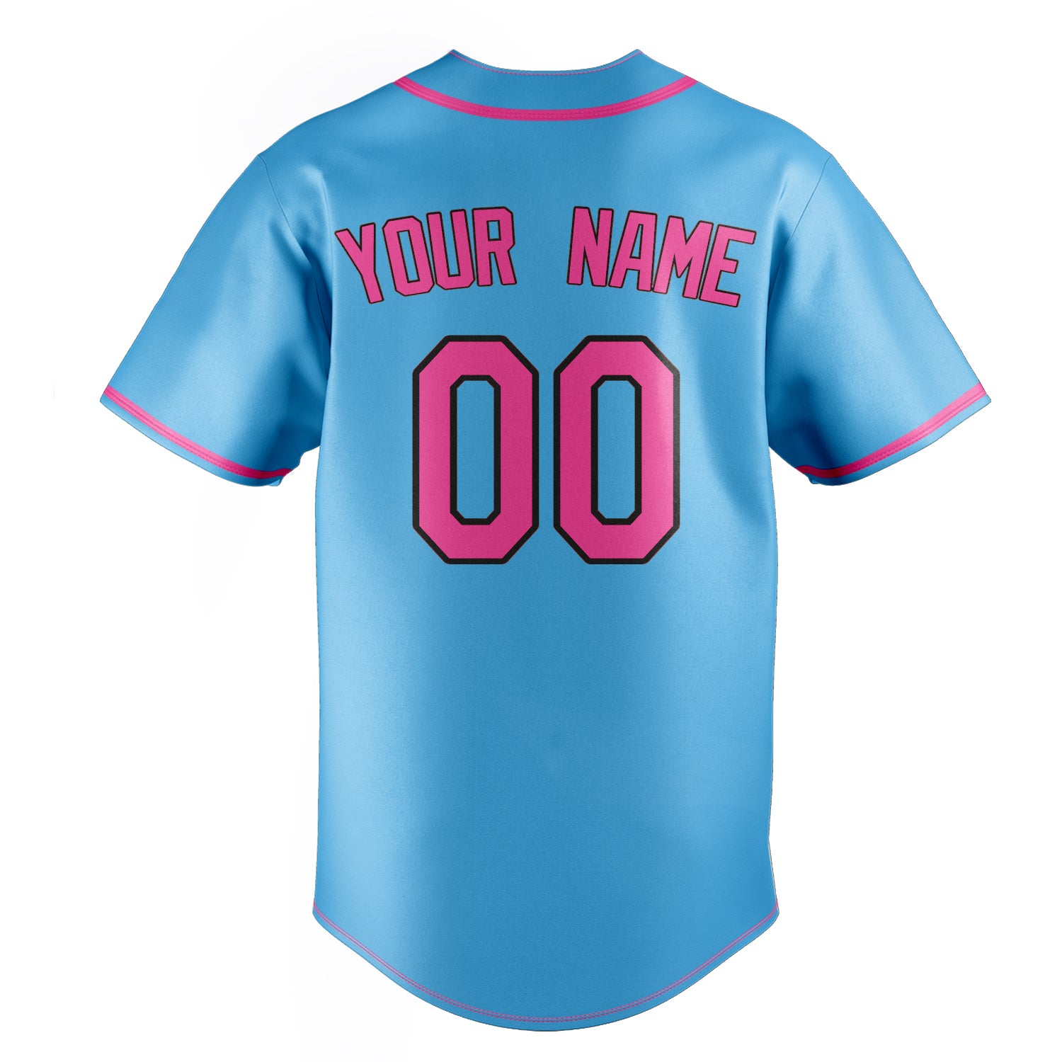 Personalized Sky Blue & Pink Color Fan Baseball Jersey