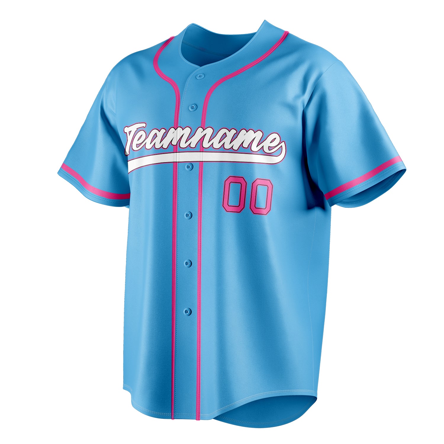 Personalized Sky Blue & Pink Color Fan Baseball Jersey