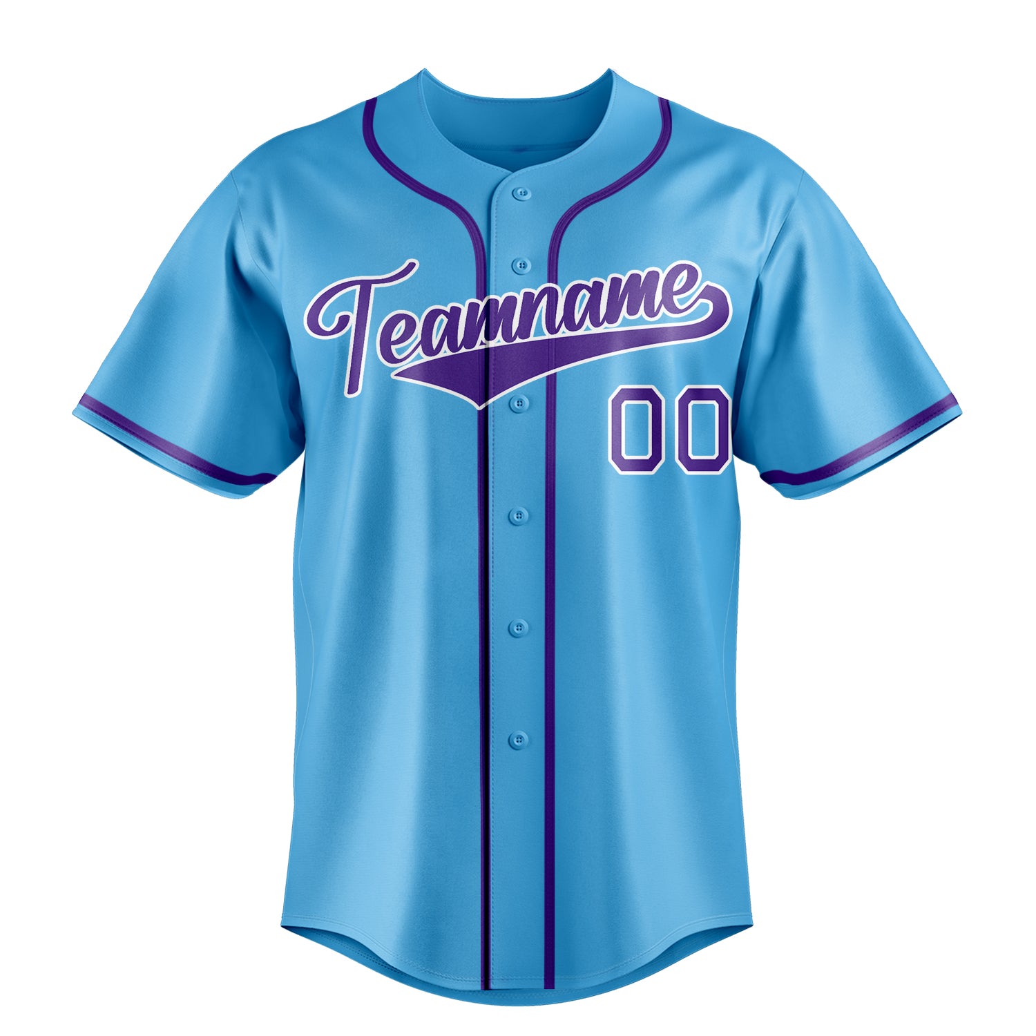 Personalized Sky Blue & Purple Color Fan Baseball Jersey