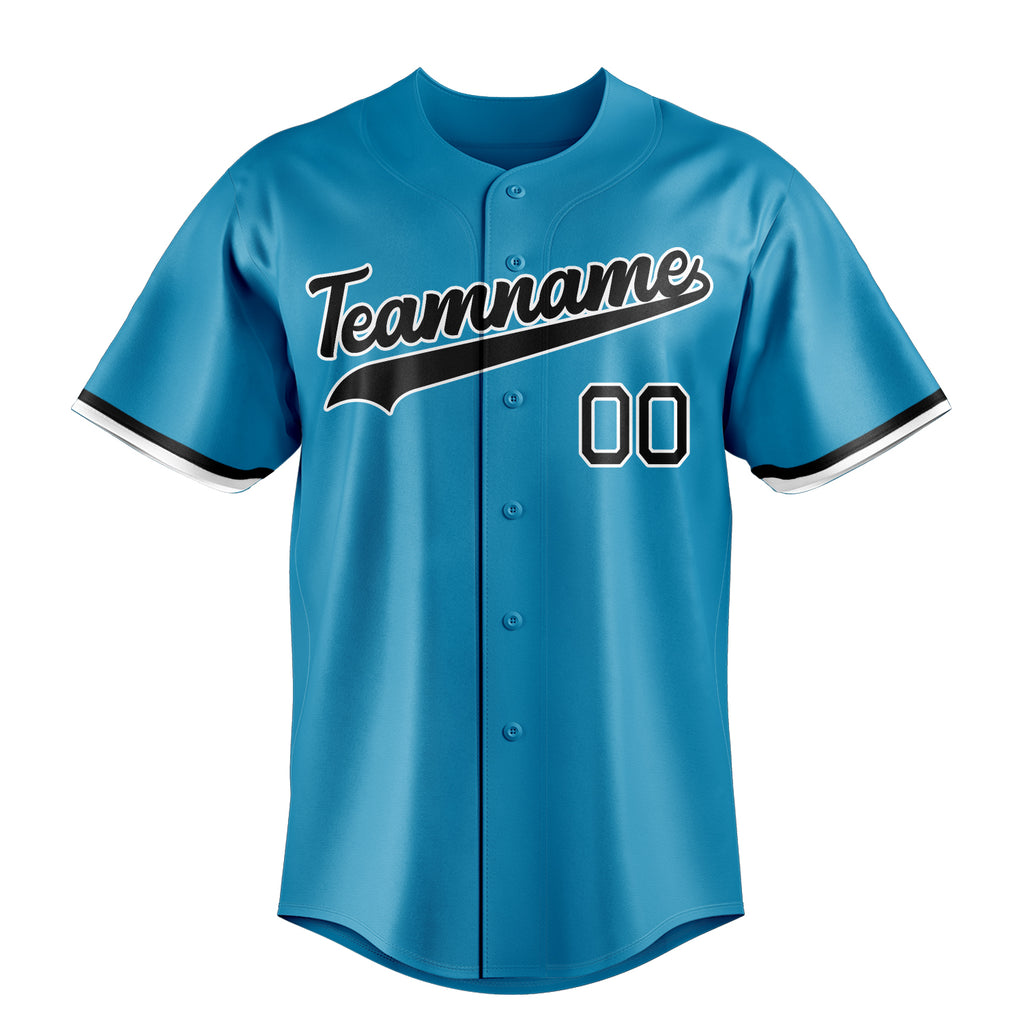 Personalized Panther Blue & Black Color Fan Baseball Jersey
