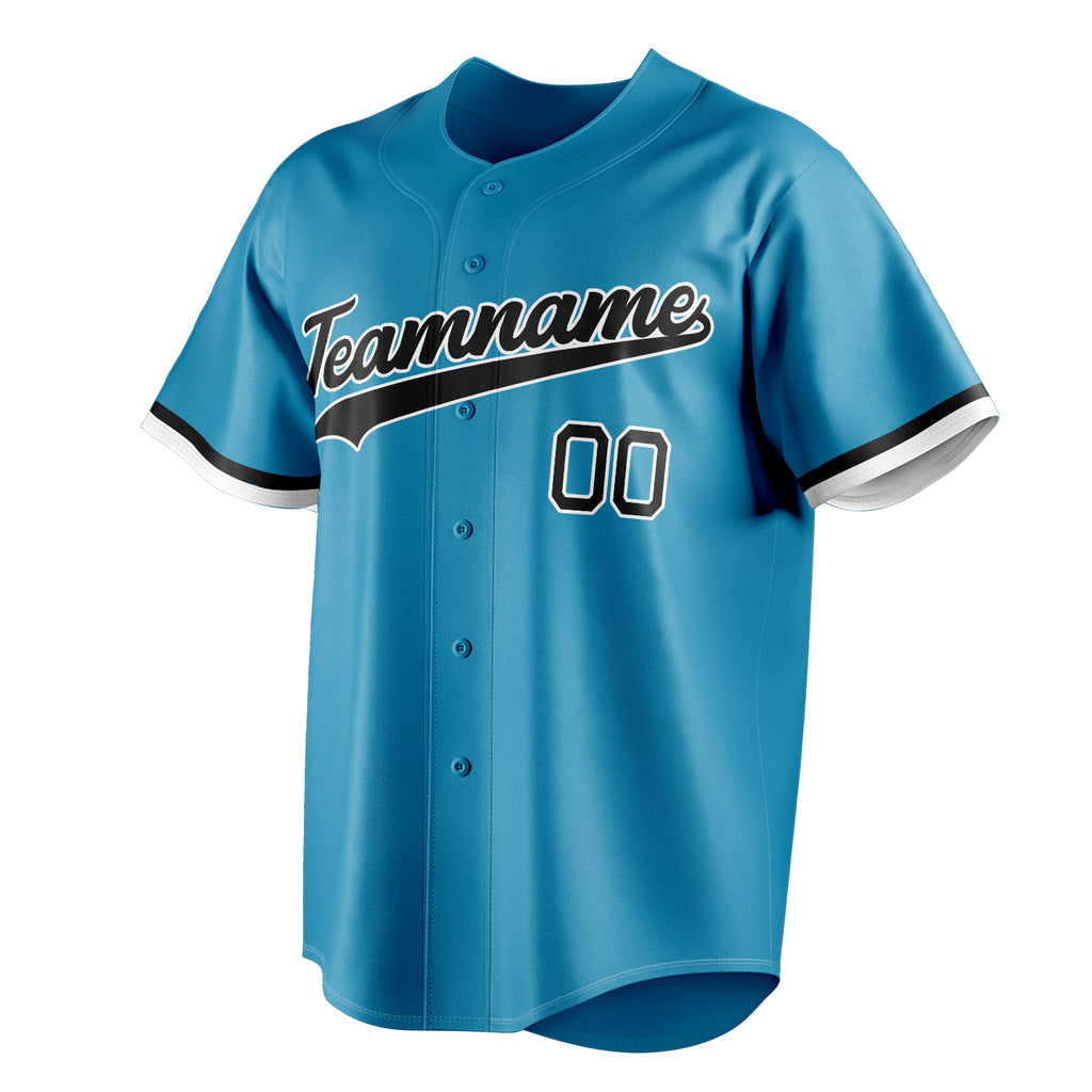 Personalized Panther Blue & Black Color Fan Baseball Jersey
