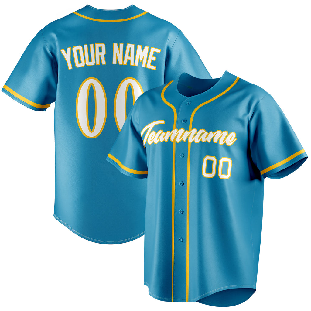 Personalized Panther Blue & White Color Fan Baseball Jersey BB01240530WX361