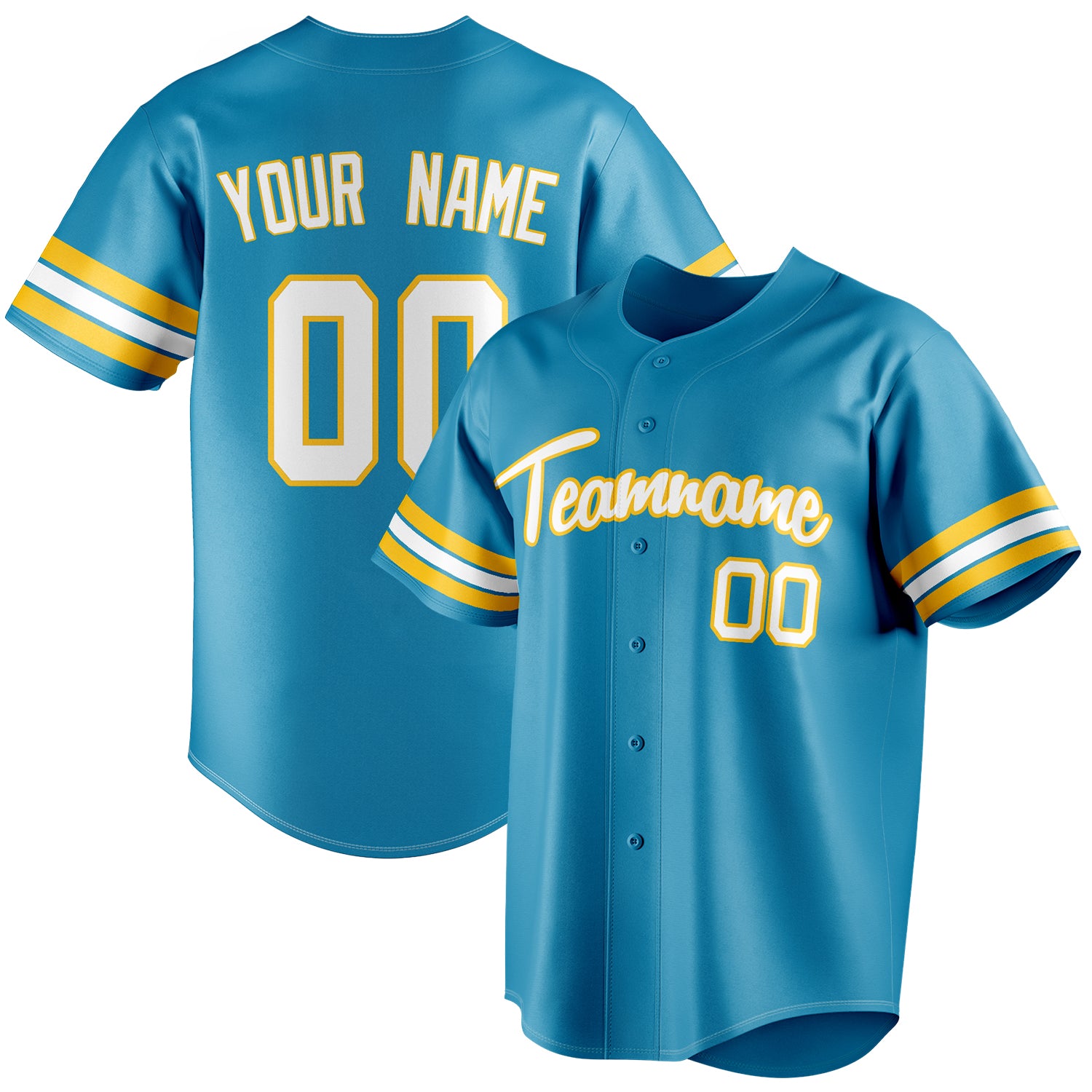 Personalized Panther Blue & White Color Fan Baseball Jersey BB01240530WX363