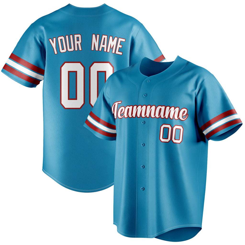 Personalized Panther Blue & White Color Fan Baseball Jersey BB01240530WX364