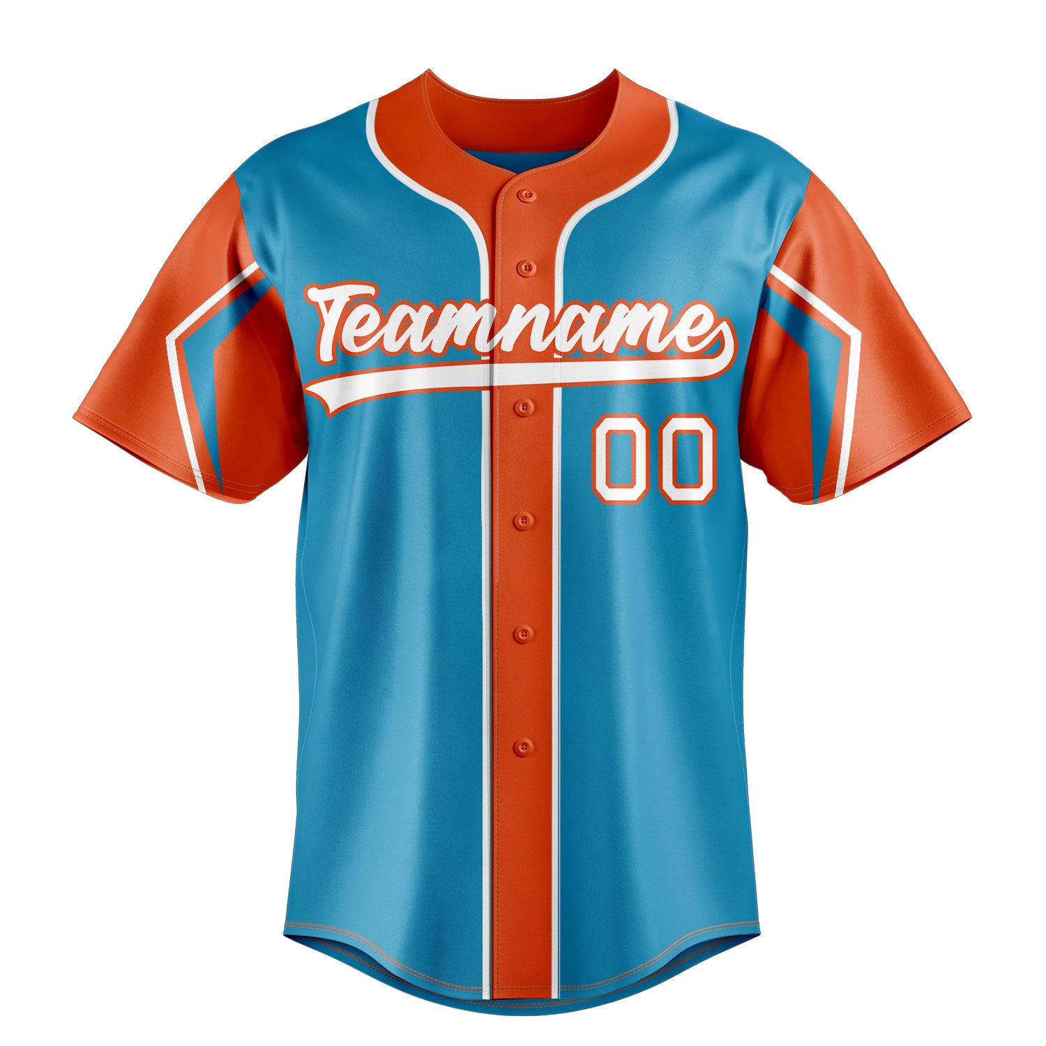Personalized Panther Blue & Orange 3 Colors Arm Shapes Fan Baseball Jersey