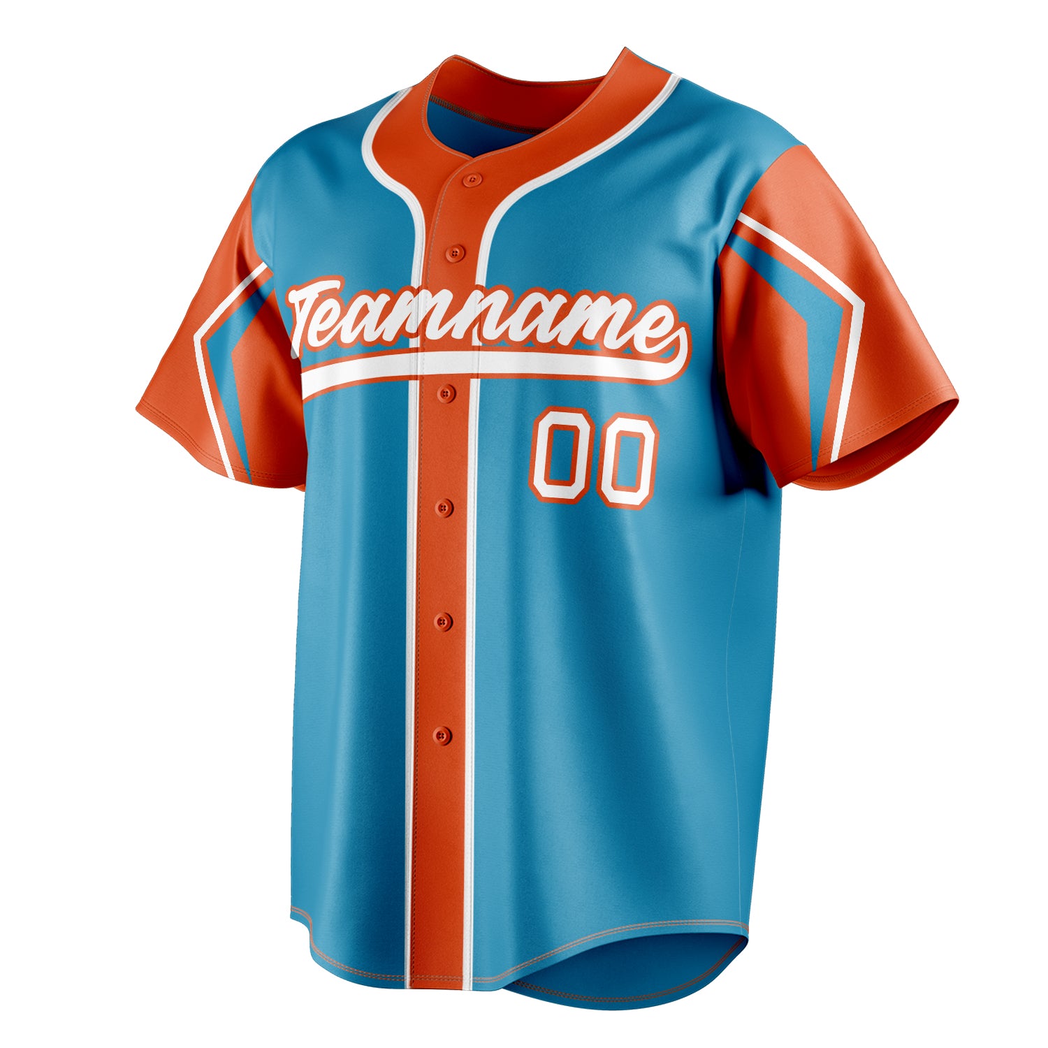 Personalized Panther Blue & Orange 3 Colors Arm Shapes Fan Baseball Jersey