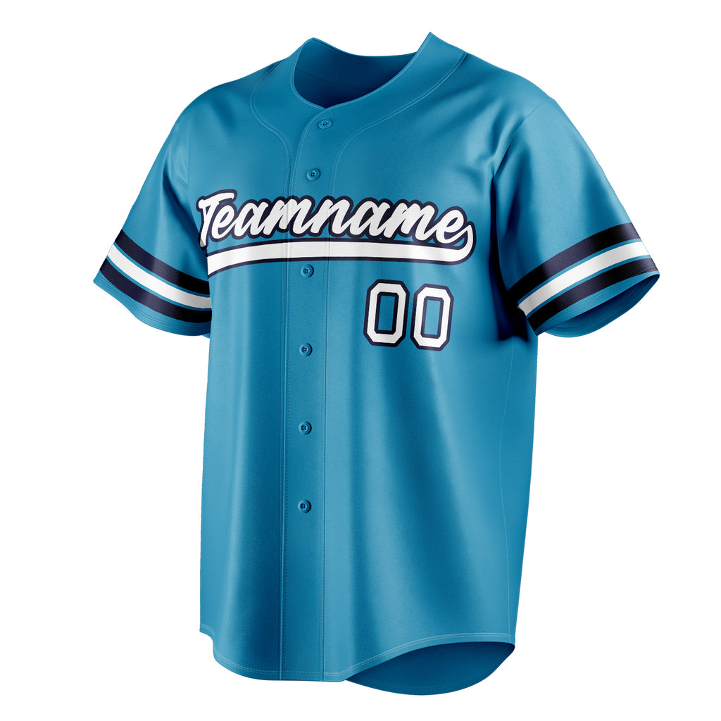 Personalized Panther Blue & White Color Fan Baseball Jersey