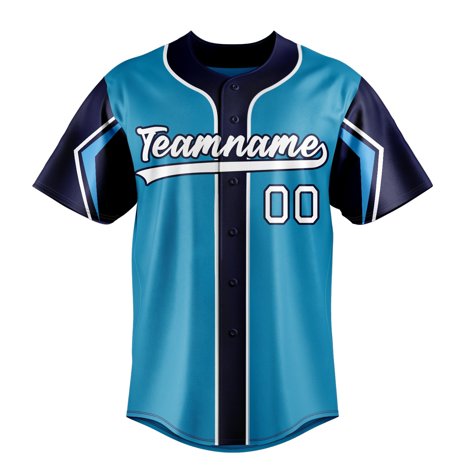 Personalized Panther Blue & Navy 3 Colors Arm Shapes Fan Baseball Jersey
