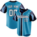 Personalized Panther Blue & Navy 3 Colors Arm Shapes Fan Baseball Jersey BB01240530WX368