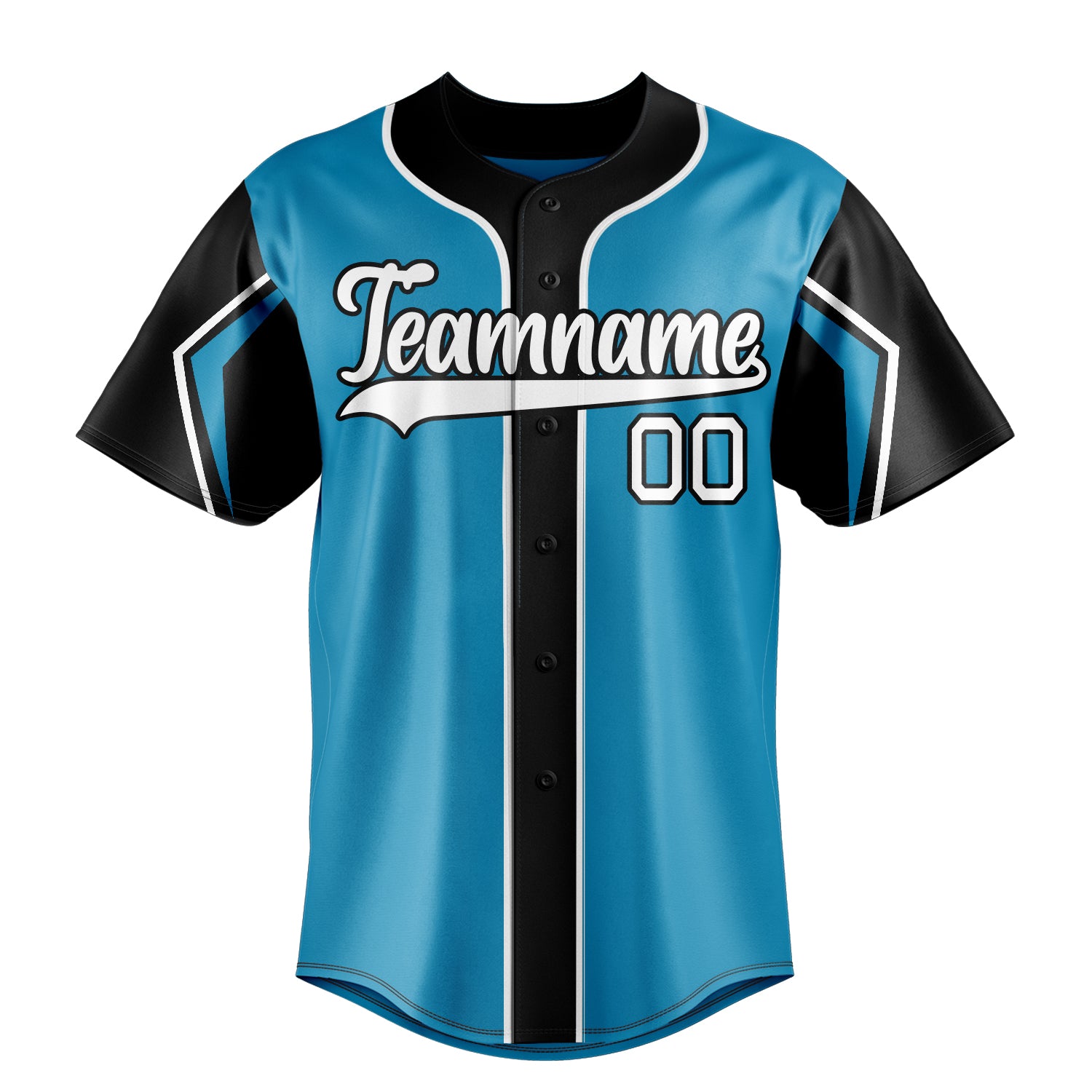 Personalized Panther Blue & Black 3 Colors Arm Shapes Fan Baseball Jersey
