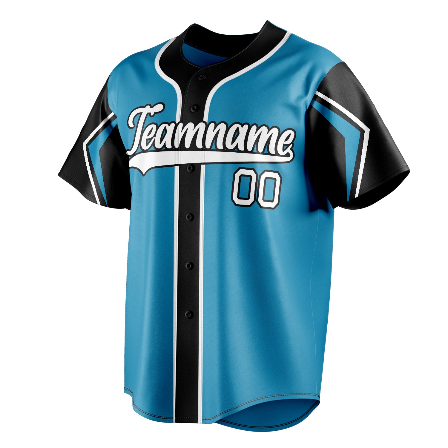 Personalized Panther Blue & Black 3 Colors Arm Shapes Fan Baseball Jersey