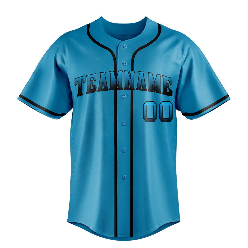Personalized Panther Blue & Black Color Fan Baseball Jersey