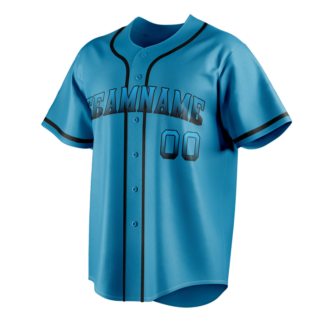 Personalized Panther Blue & Black Color Fan Baseball Jersey