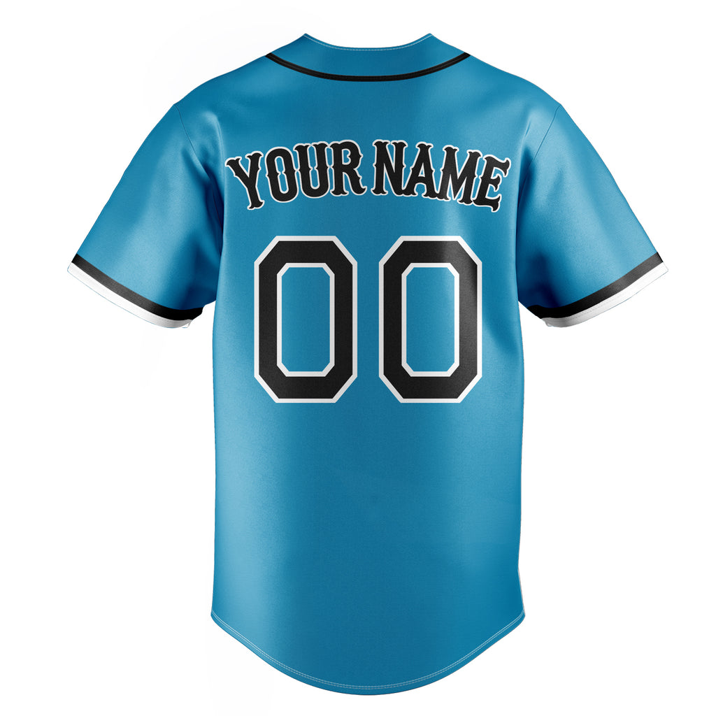 Personalized Panther Blue & Black Color Fan Baseball Jersey