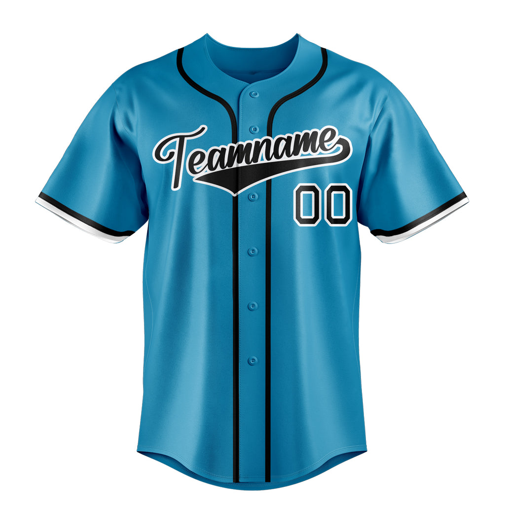 Personalized Panther Blue & Black Color Fan Baseball Jersey