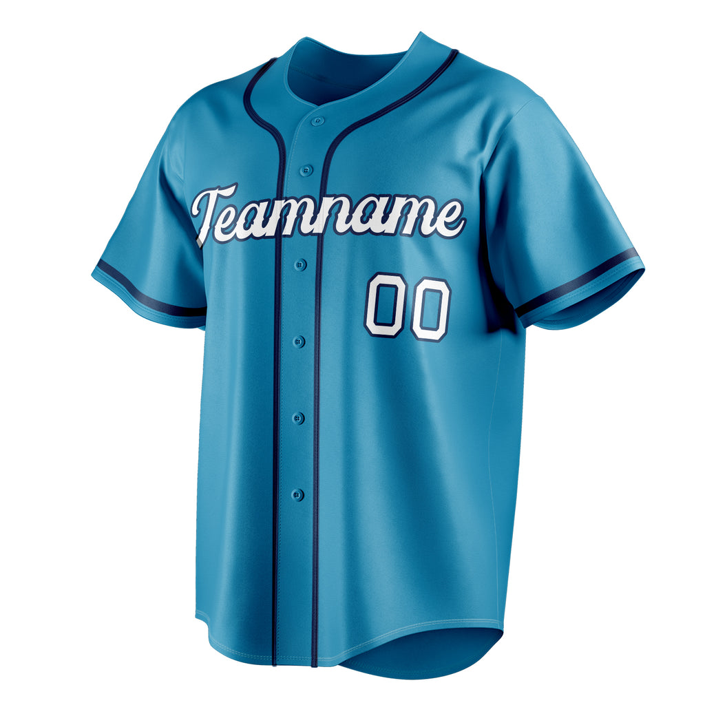 Personalized Panther Blue & White Color Fan Baseball Jersey
