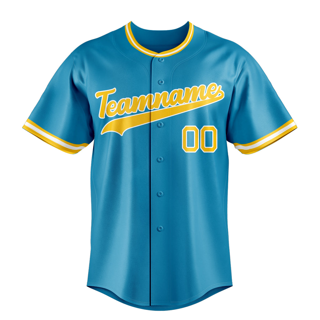 Personalized Panther Blue & Yellow Color Fan Baseball Jersey