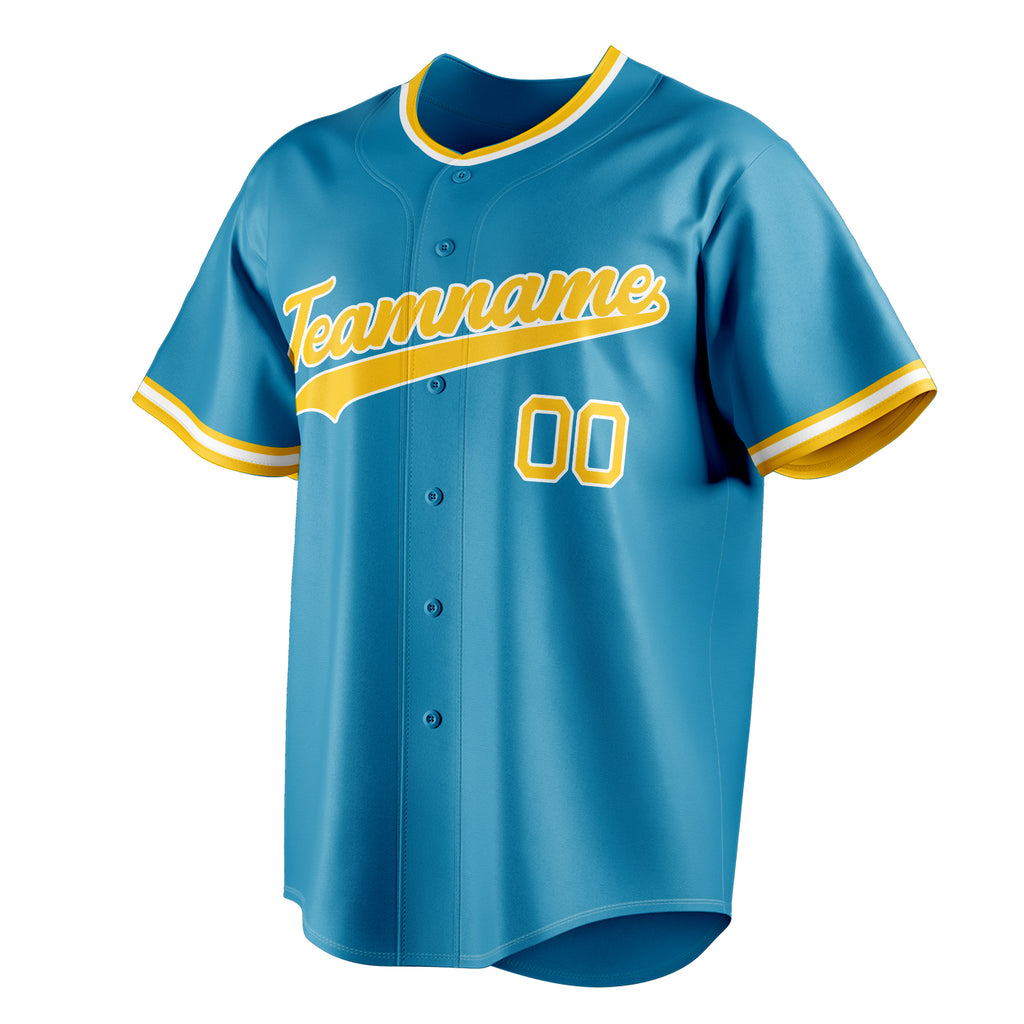 Personalized Panther Blue & Yellow Color Fan Baseball Jersey