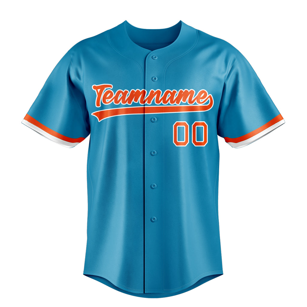 Personalized Panther Blue & Orange Color Fan Baseball Jersey