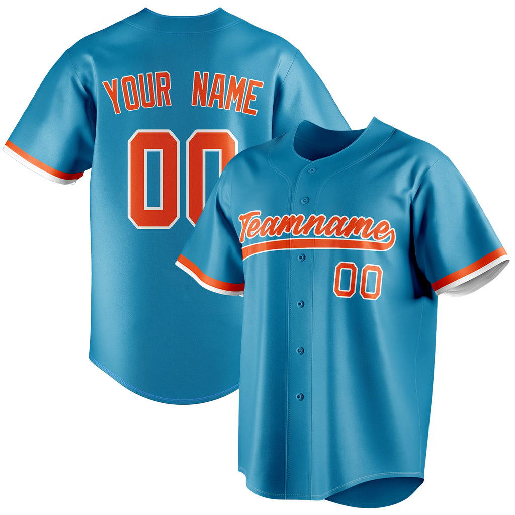 Personalized Panther Blue & Orange Color Fan Baseball Jersey BB01240530WX376