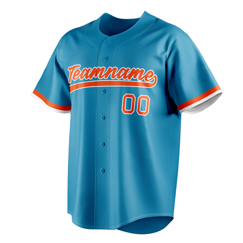 Personalized Panther Blue & Orange Color Fan Baseball Jersey