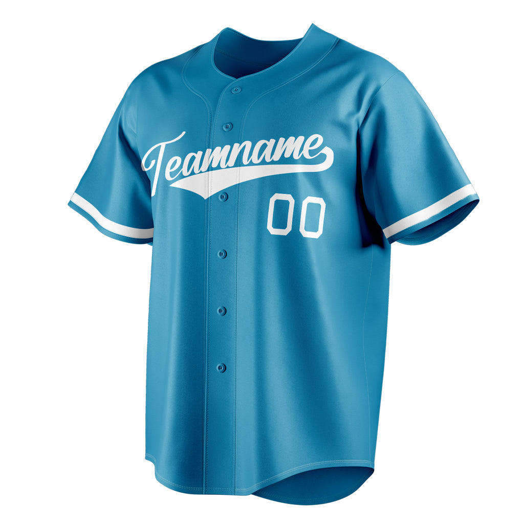 Personalized Panther Blue & White Color Fan Baseball Jersey