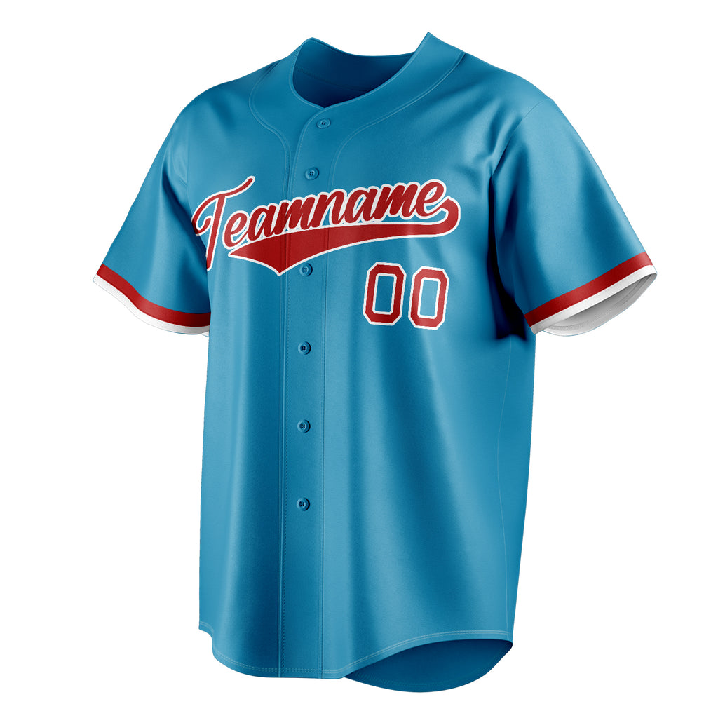 Personalized Panther Blue & Red Color Fan Baseball Jersey