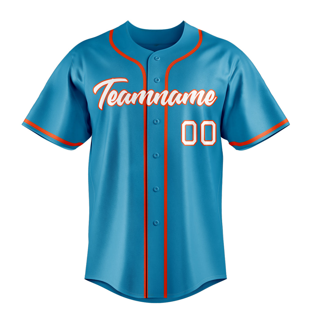 Personalized Panther Blue & Orange Color Fan Baseball Jersey