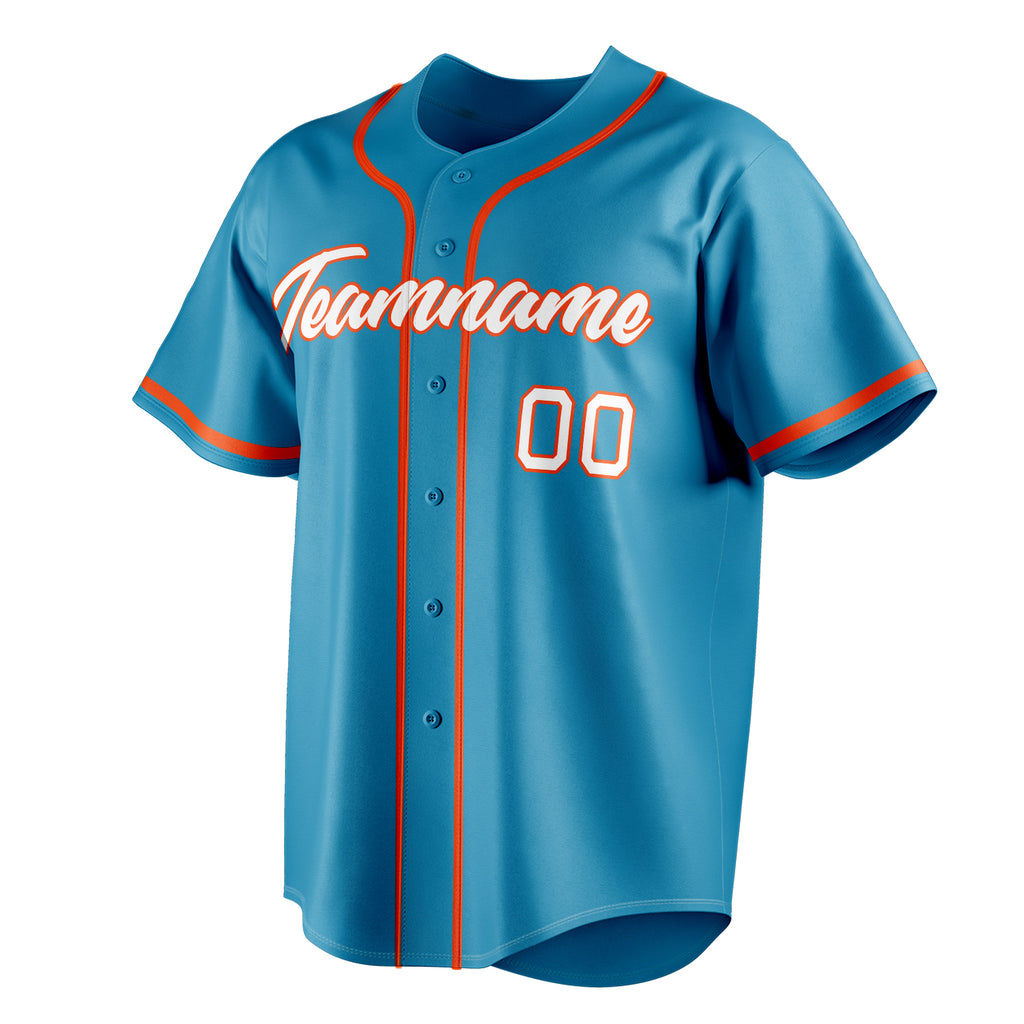 Personalized Panther Blue & Orange Color Fan Baseball Jersey