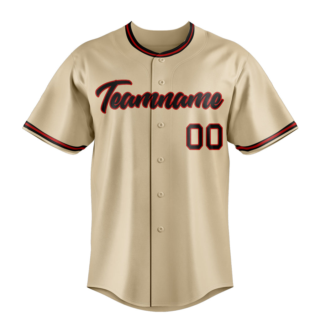 Personalized Sand & Black Color Fan Baseball Jersey
