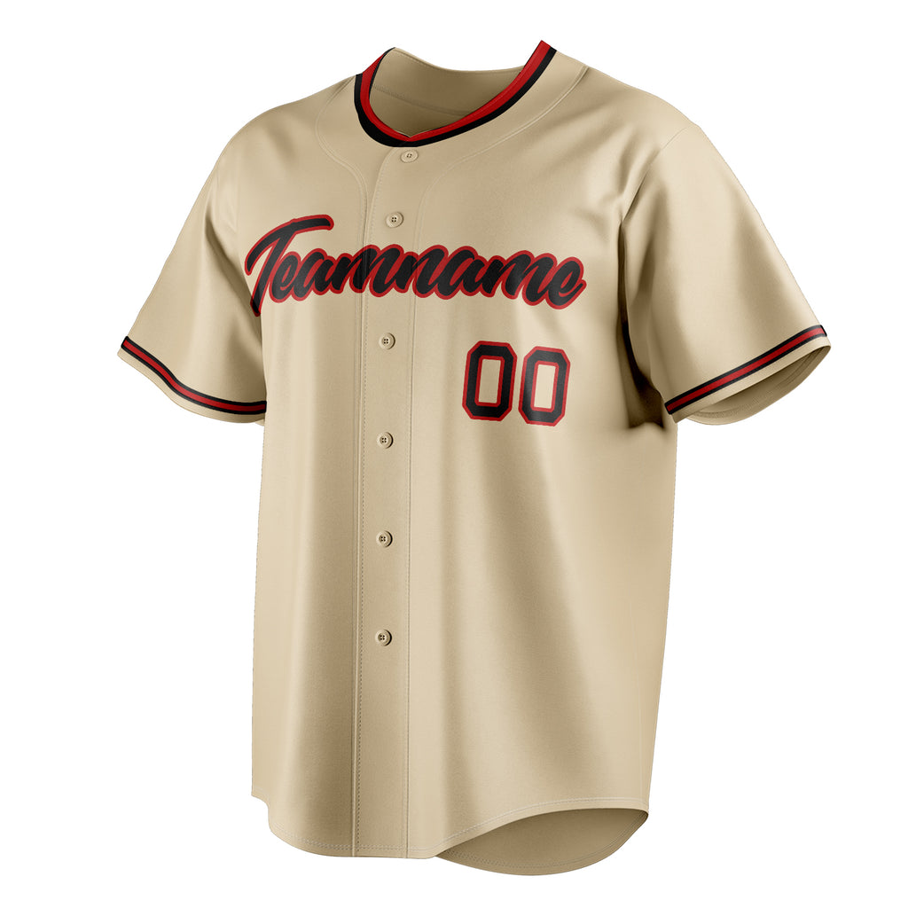 Personalized Sand & Black Color Fan Baseball Jersey