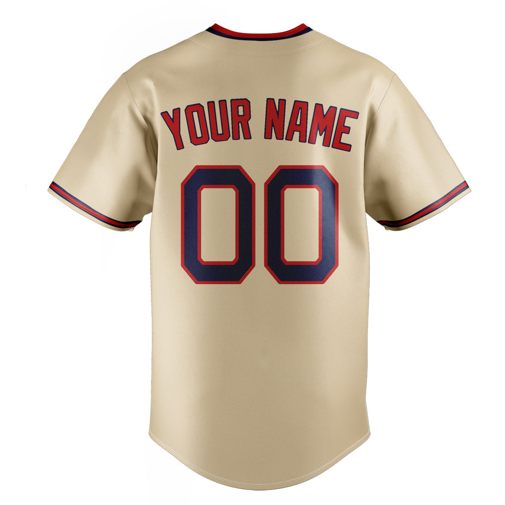 Personalized Sand & Black Color Fan Baseball Jersey