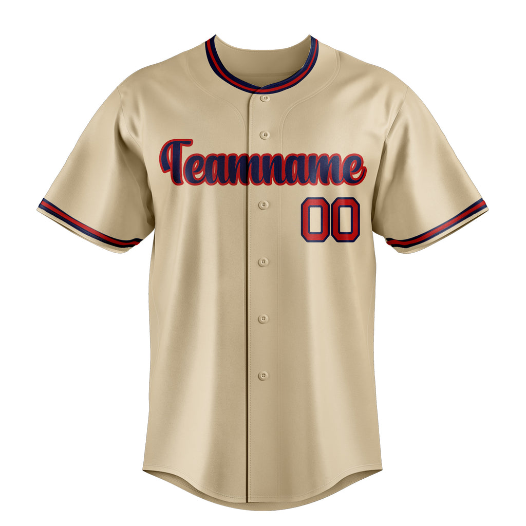 Personalized Sand & Black Color Fan Baseball Jersey