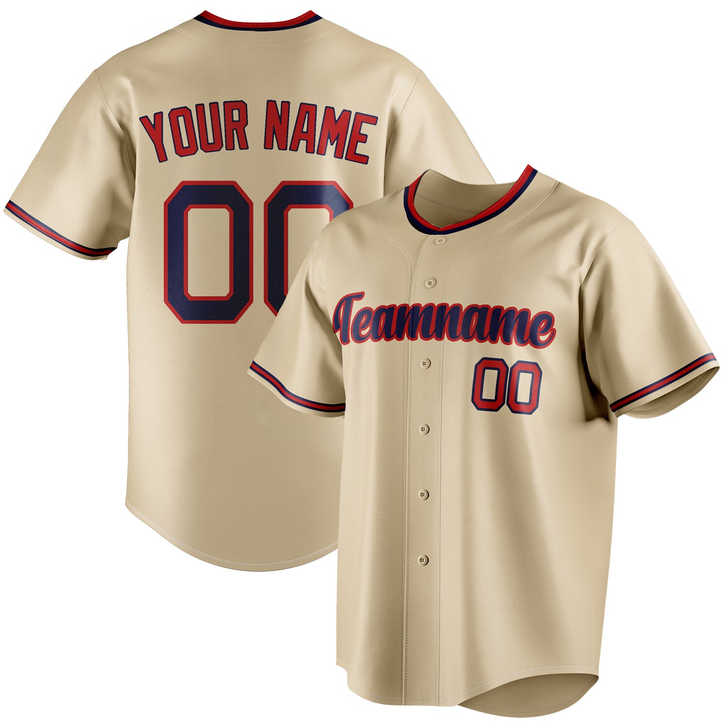 Personalized Sand & Black Color Fan Baseball Jersey BB01240530WX381