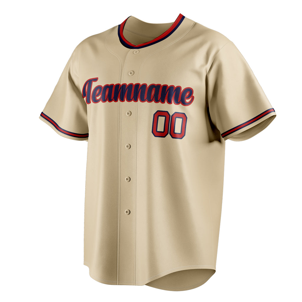 Personalized Sand & Black Color Fan Baseball Jersey