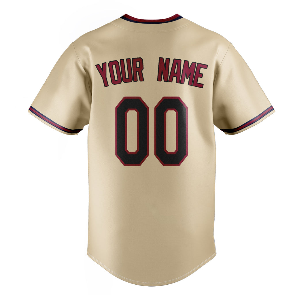 Personalized Sand & Black Color Fan Baseball Jersey
