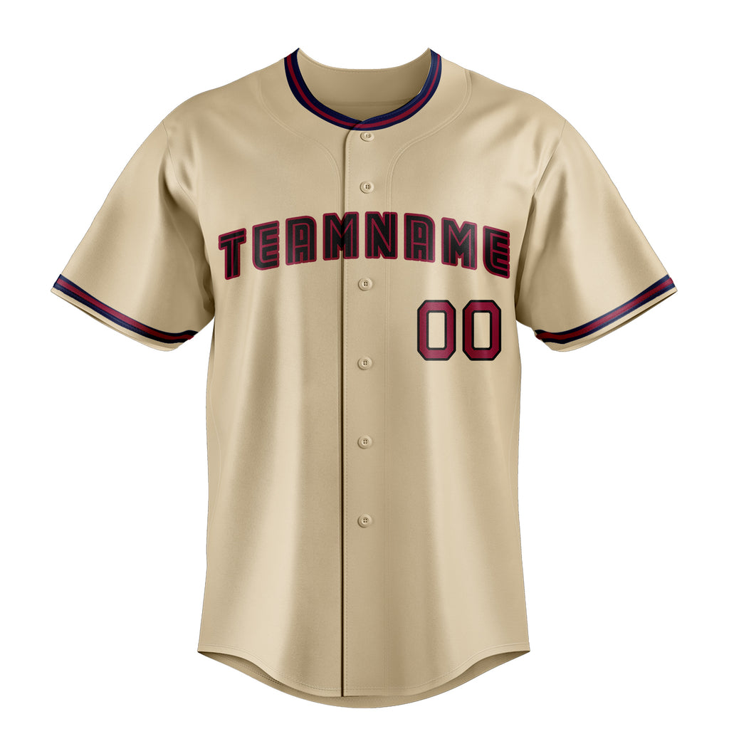 Personalized Sand & Black Color Fan Baseball Jersey