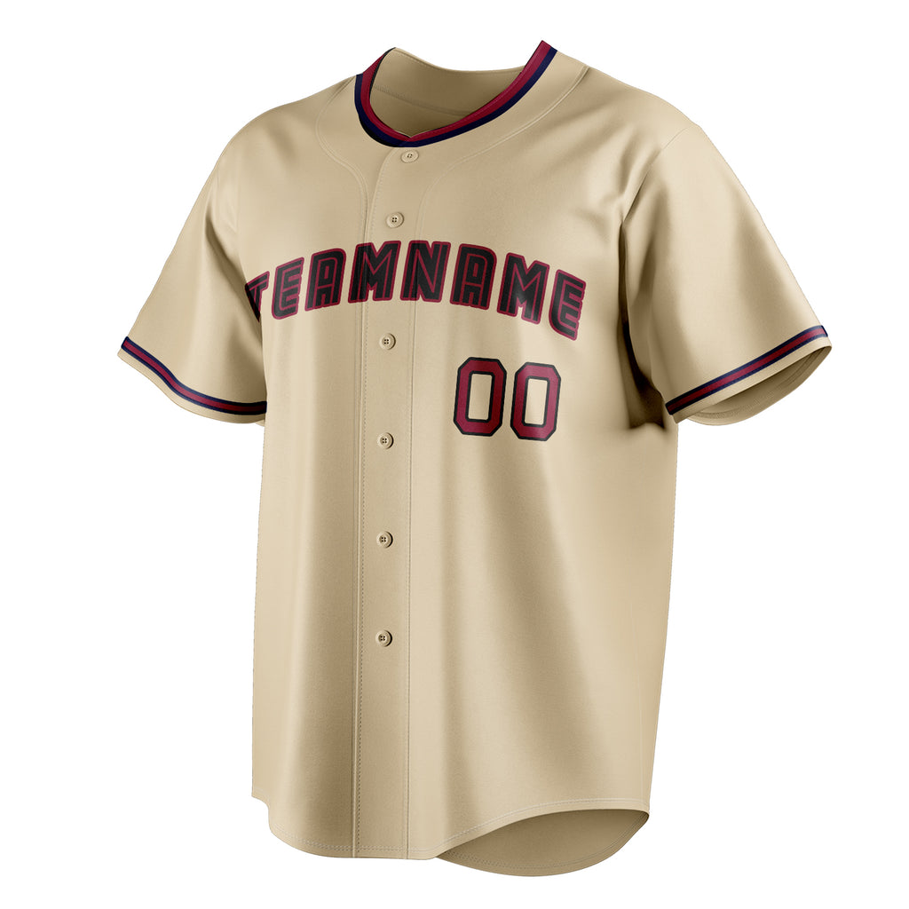 Personalized Sand & Black Color Fan Baseball Jersey