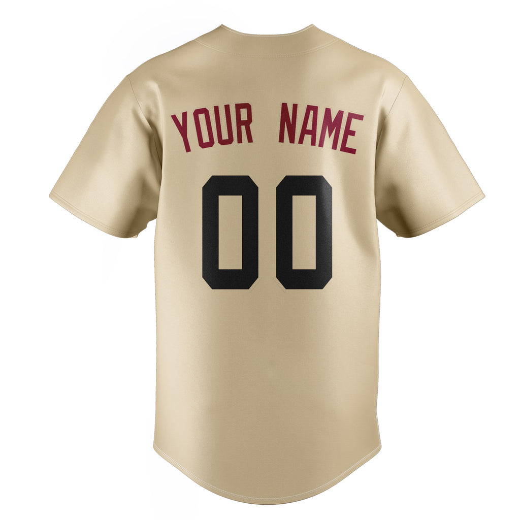 Personalized Sand & Black Color Fan Baseball Jersey