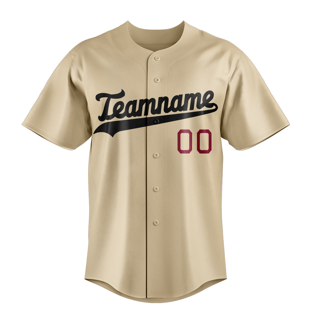 Personalized Sand & Black Color Fan Baseball Jersey