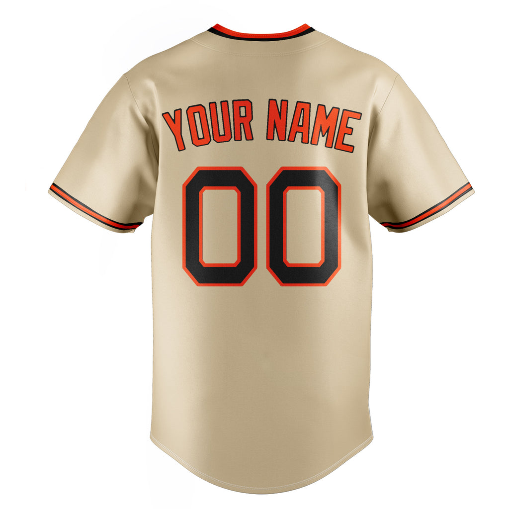 Personalized Sand & Black Color Fan Baseball Jersey