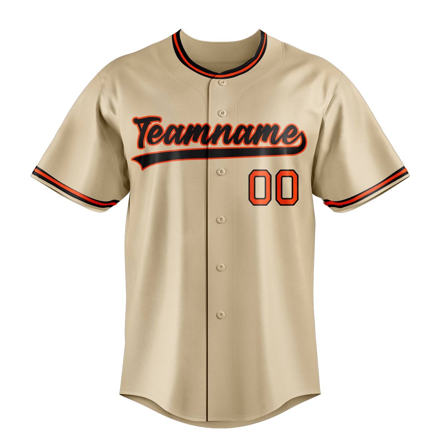 Personalized Sand & Black Color Fan Baseball Jersey