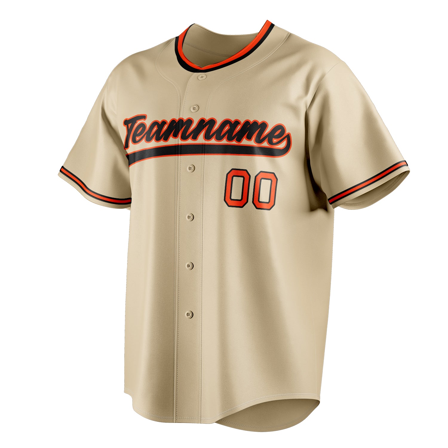 Personalized Sand & Black Color Fan Baseball Jersey