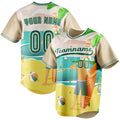 Personalized Sand & Green 3D Pattern Tropical Beach Hawaii Palm Fan Baseball Jersey BB01240530WX385