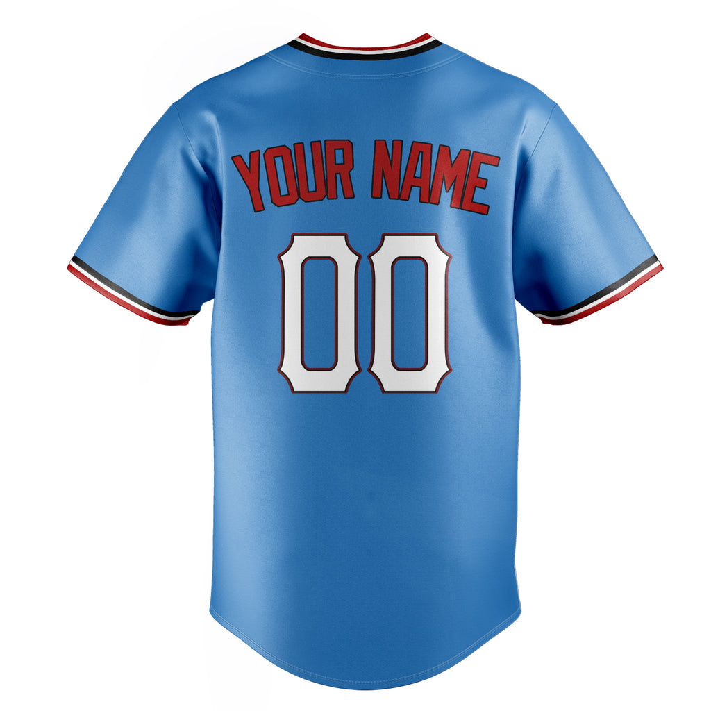 Personalized Powder Blue & White Color Fan Baseball Jersey